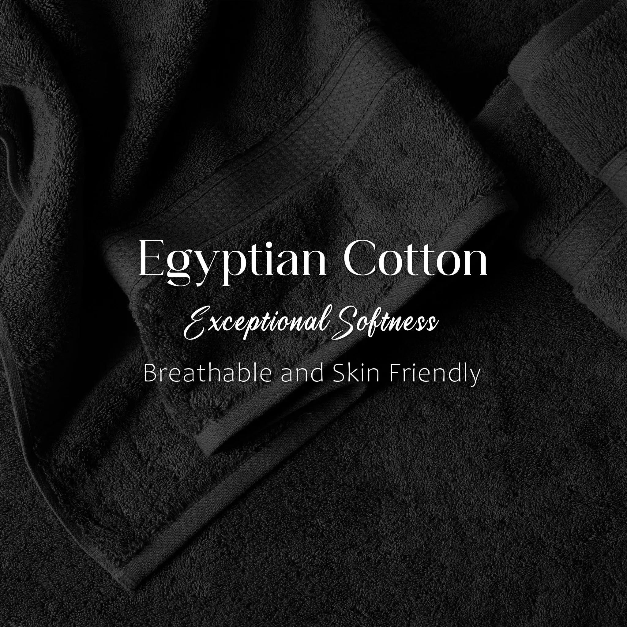 Egyptian Cotton Pile Plush Heavyweight Soft 4 Piece Bath Towel Set