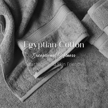 Egyptian Cotton Pile Plush Heavyweight Soft 4 Piece Bath Towel Set