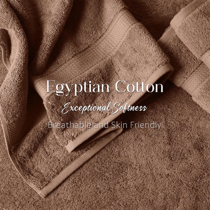 Egyptian Cotton Pile Plush Heavyweight Soft 4 Piece Bath Towel Set