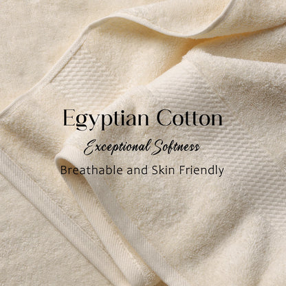 Egyptian Cotton Pile Plush Heavyweight Soft 4 Piece Bath Towel Set