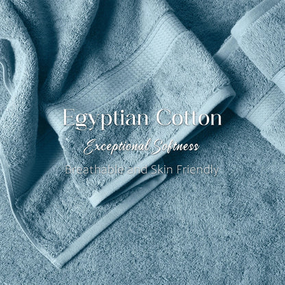 Egyptian Cotton Pile Plush Heavyweight Soft 4 Piece Bath Towel Set