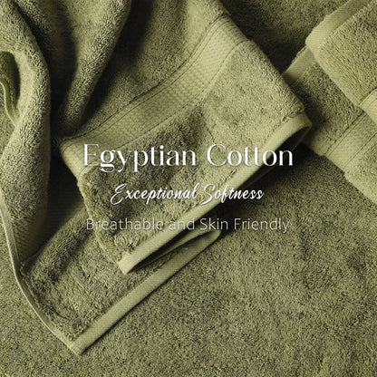 Egyptian Cotton Pile Plush Heavyweight Soft 4 Piece Bath Towel Set