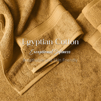 Egyptian Cotton Pile Plush Heavyweight Soft 4 Piece Bath Towel Set