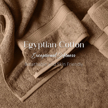 Egyptian Cotton Pile Plush Heavyweight Soft 4 Piece Bath Towel Set