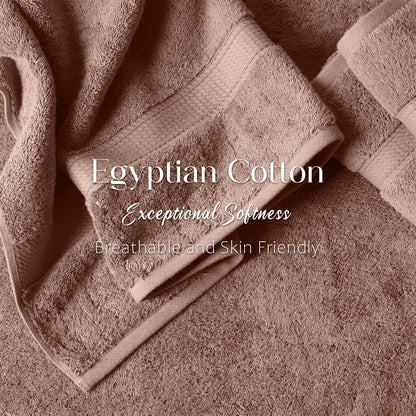 Egyptian Cotton Pile Plush Heavyweight Soft 4 Piece Bath Towel Set