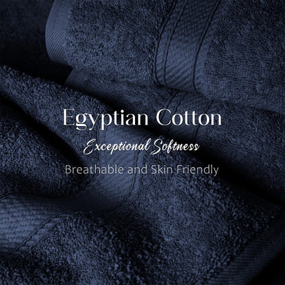 Egyptian Cotton Pile Plush Heavyweight Soft 4 Piece Bath Towel Set