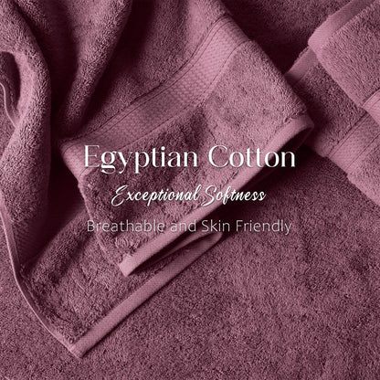 Egyptian Cotton Pile Plush Heavyweight Soft 4 Piece Bath Towel Set