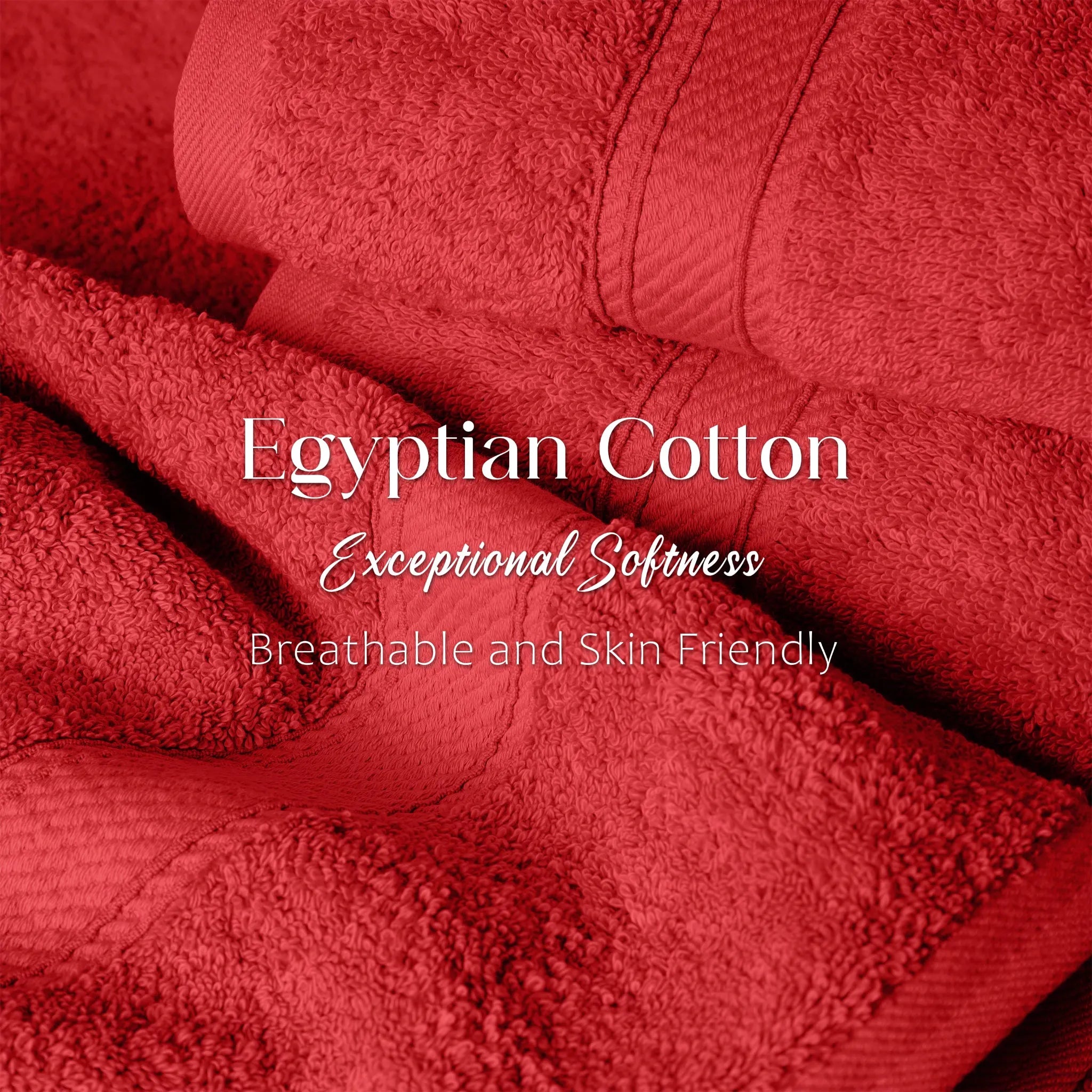 Egyptian Cotton Pile Plush Heavyweight Soft 4 Piece Bath Towel Set