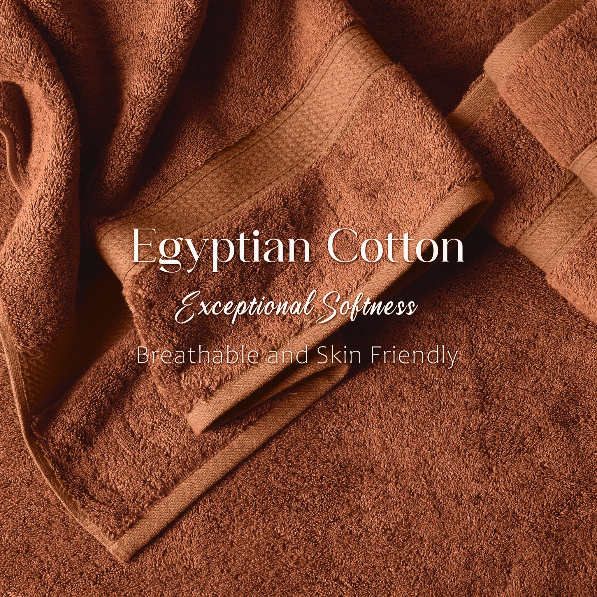 Egyptian Cotton Pile Plush Heavyweight Soft 4 Piece Bath Towel Set