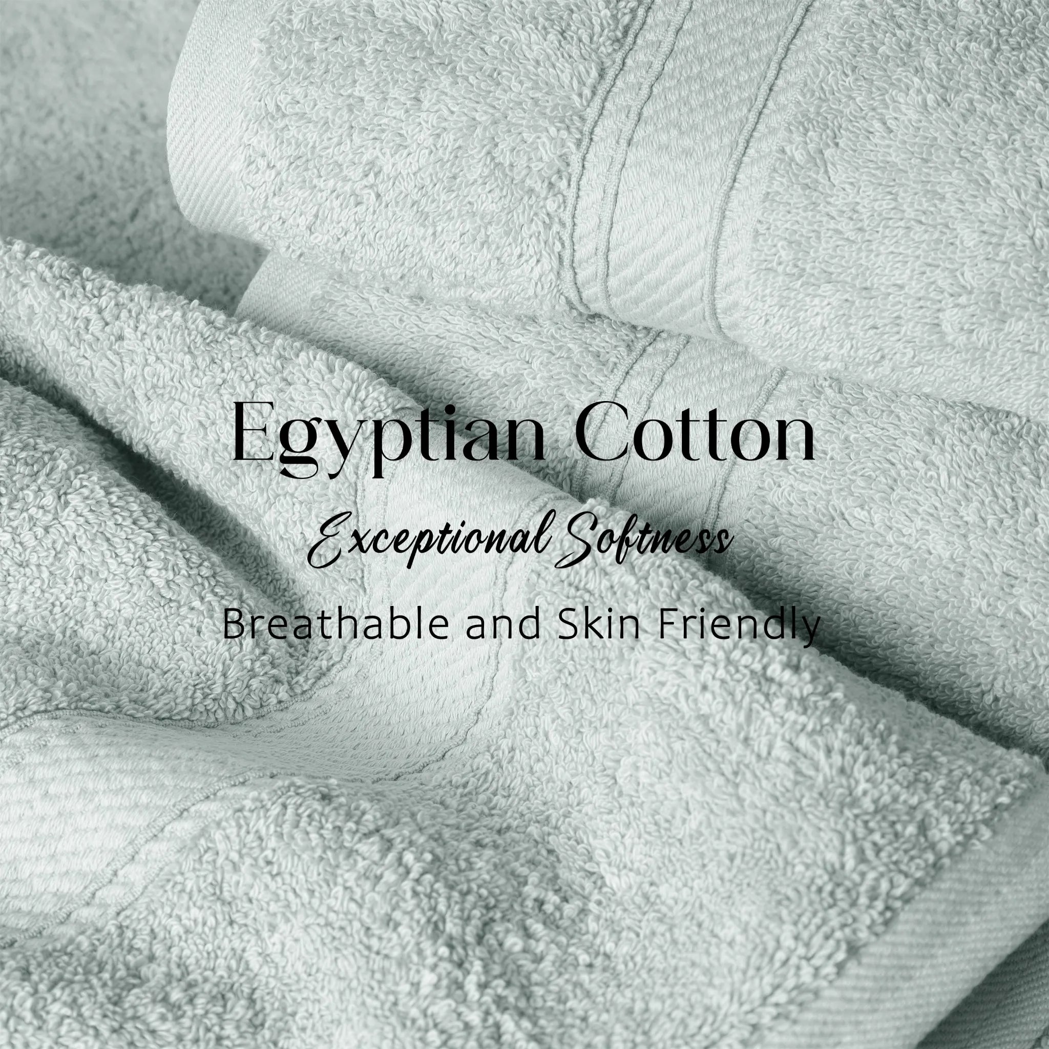 Egyptian Cotton Pile Plush Heavyweight Soft 4 Piece Bath Towel Set