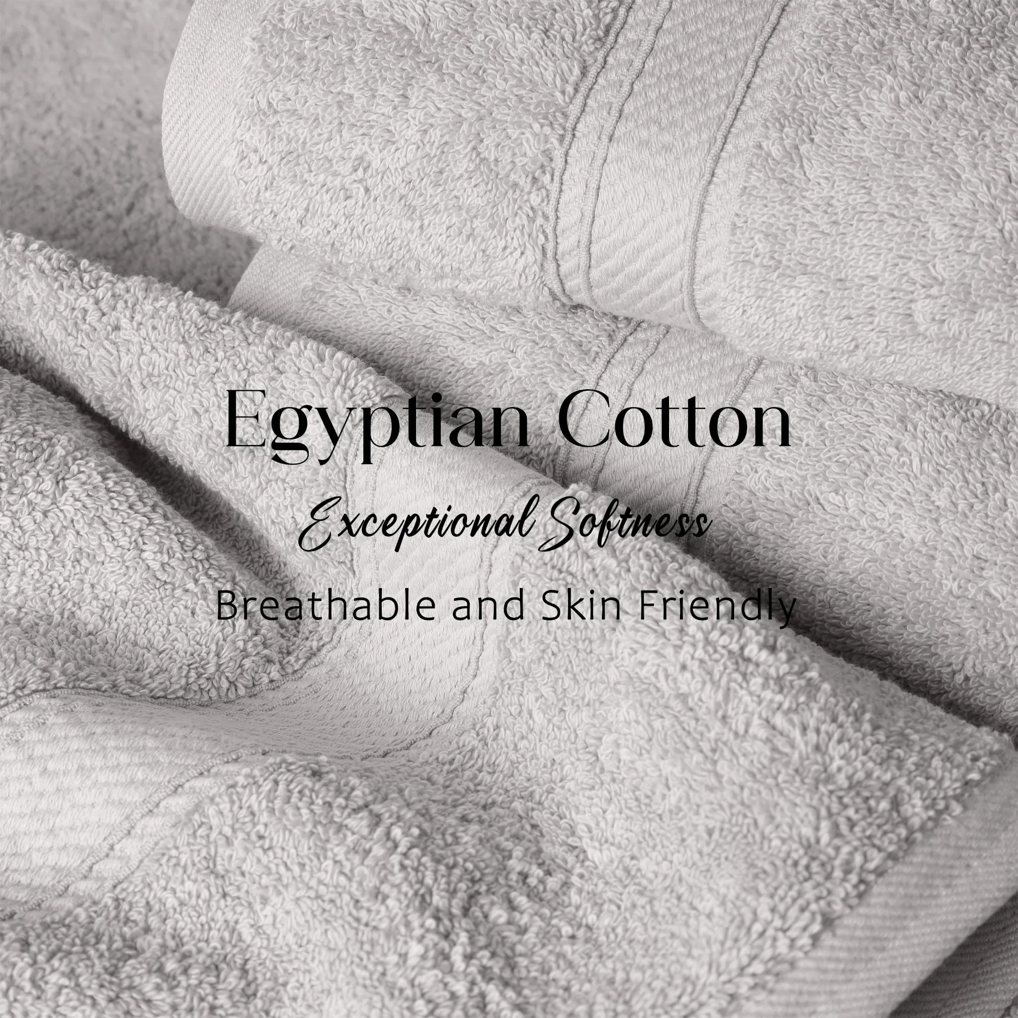 Egyptian Cotton Pile Plush Heavyweight Soft 4 Piece Bath Towel Set