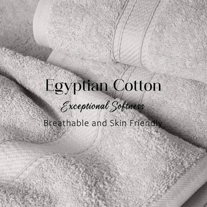 Egyptian Cotton Pile Plush Heavyweight Soft 4 Piece Bath Towel Set