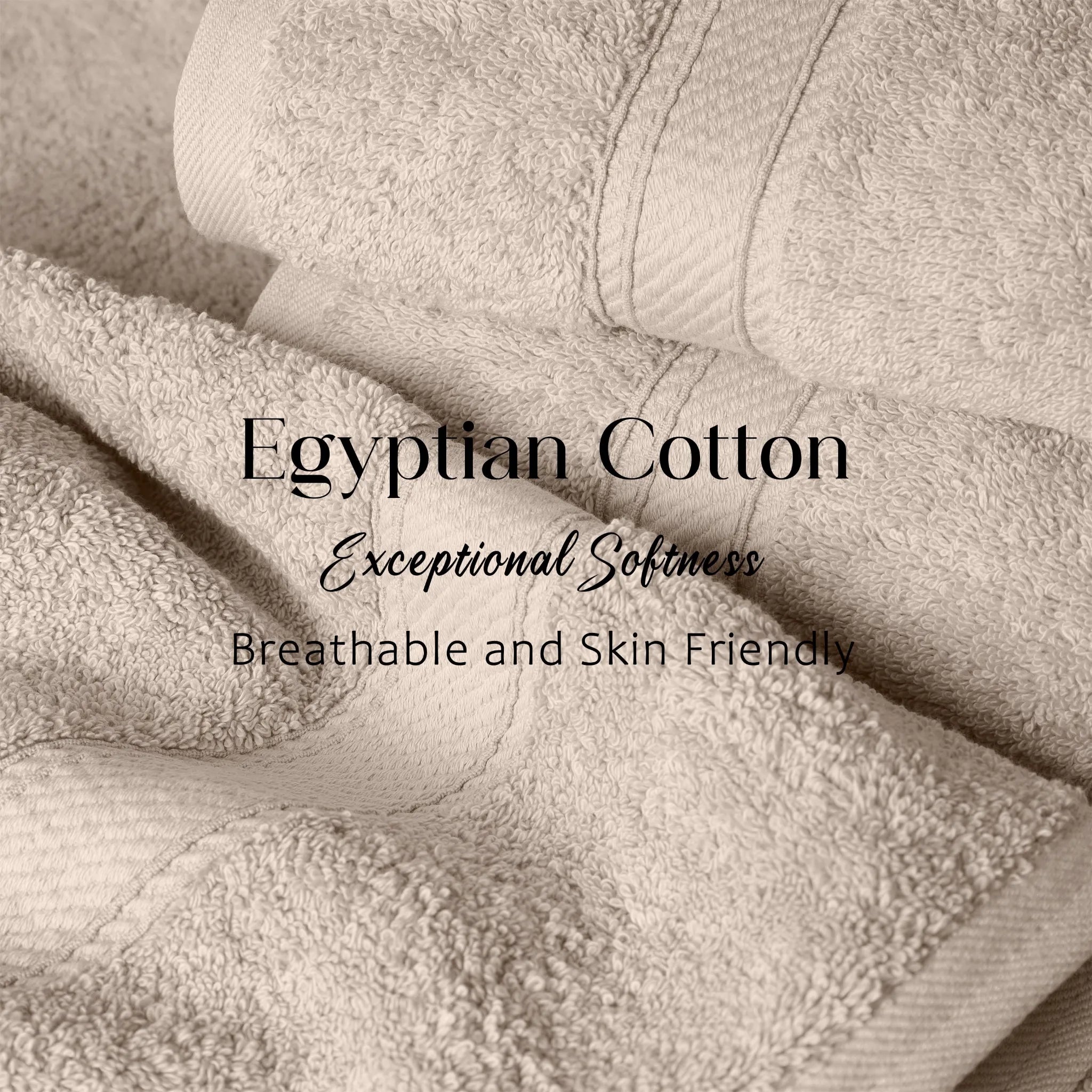Egyptian Cotton Pile Plush Heavyweight Soft 4 Piece Bath Towel Set