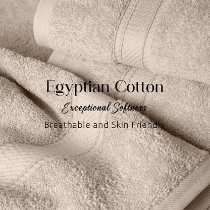Egyptian Cotton Pile Plush Heavyweight Soft 4 Piece Bath Towel Set