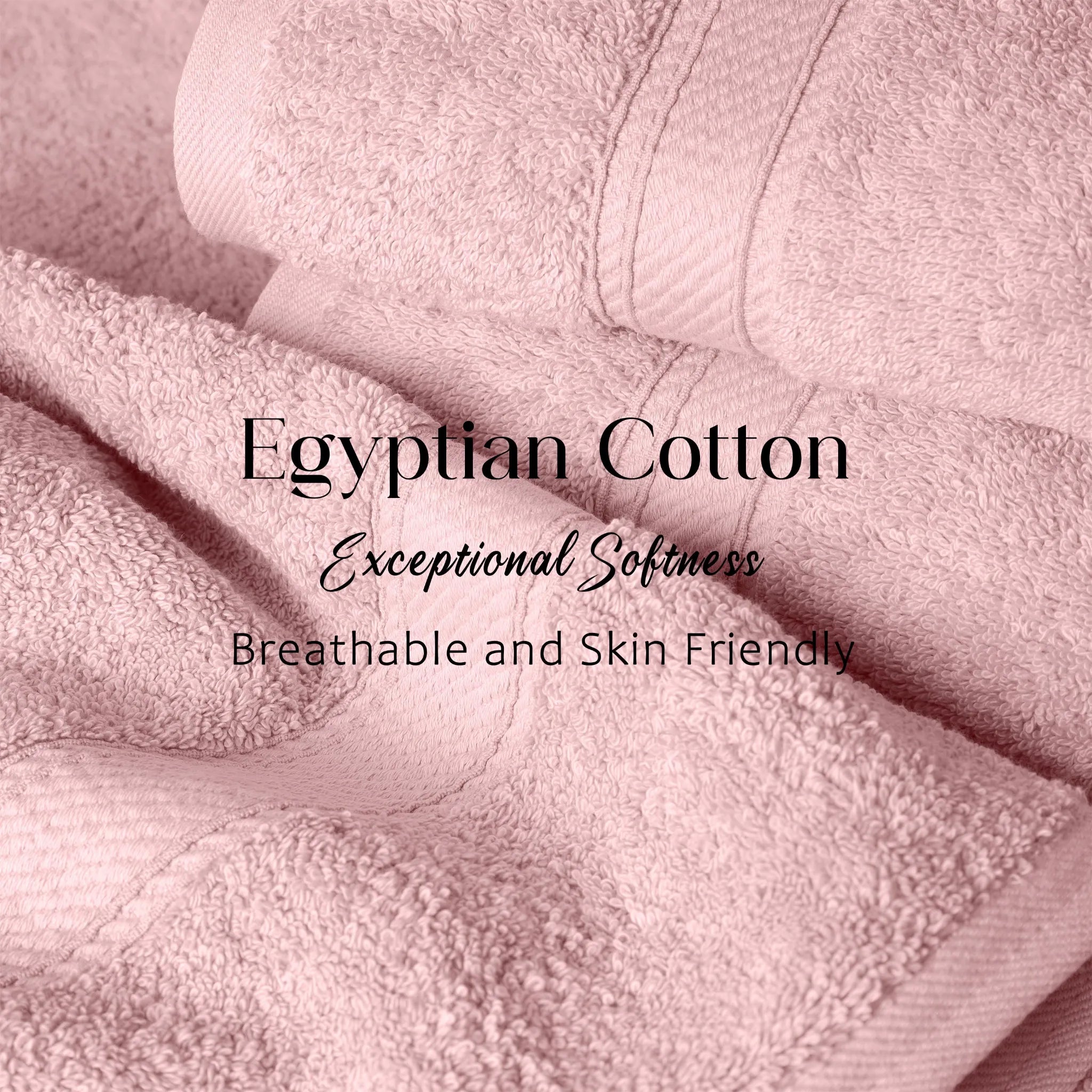 Egyptian Cotton Pile Plush Heavyweight Soft 4 Piece Bath Towel Set