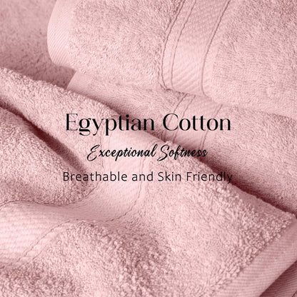 Egyptian Cotton Pile Plush Heavyweight Soft 4 Piece Bath Towel Set