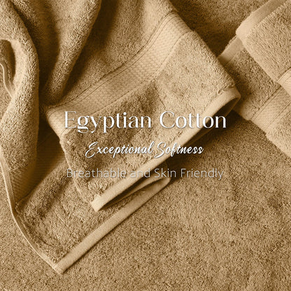 Egyptian Cotton Pile Plush Heavyweight Soft 4 Piece Bath Towel Set