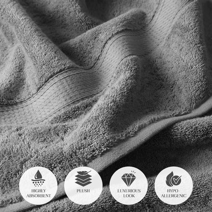 Egyptian Cotton Pile Plush Heavyweight Soft 4 Piece Bath Towel Set