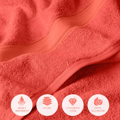 Egyptian Cotton Pile Plush Heavyweight Soft 4 Piece Bath Towel Set