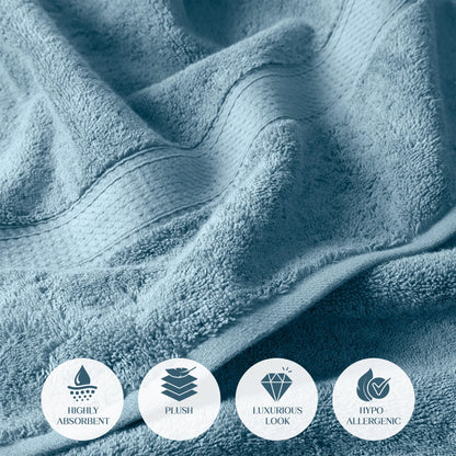 Egyptian Cotton Pile Plush Heavyweight Soft 4 Piece Bath Towel Set