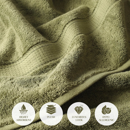 Egyptian Cotton Pile Plush Heavyweight Soft 4 Piece Bath Towel Set