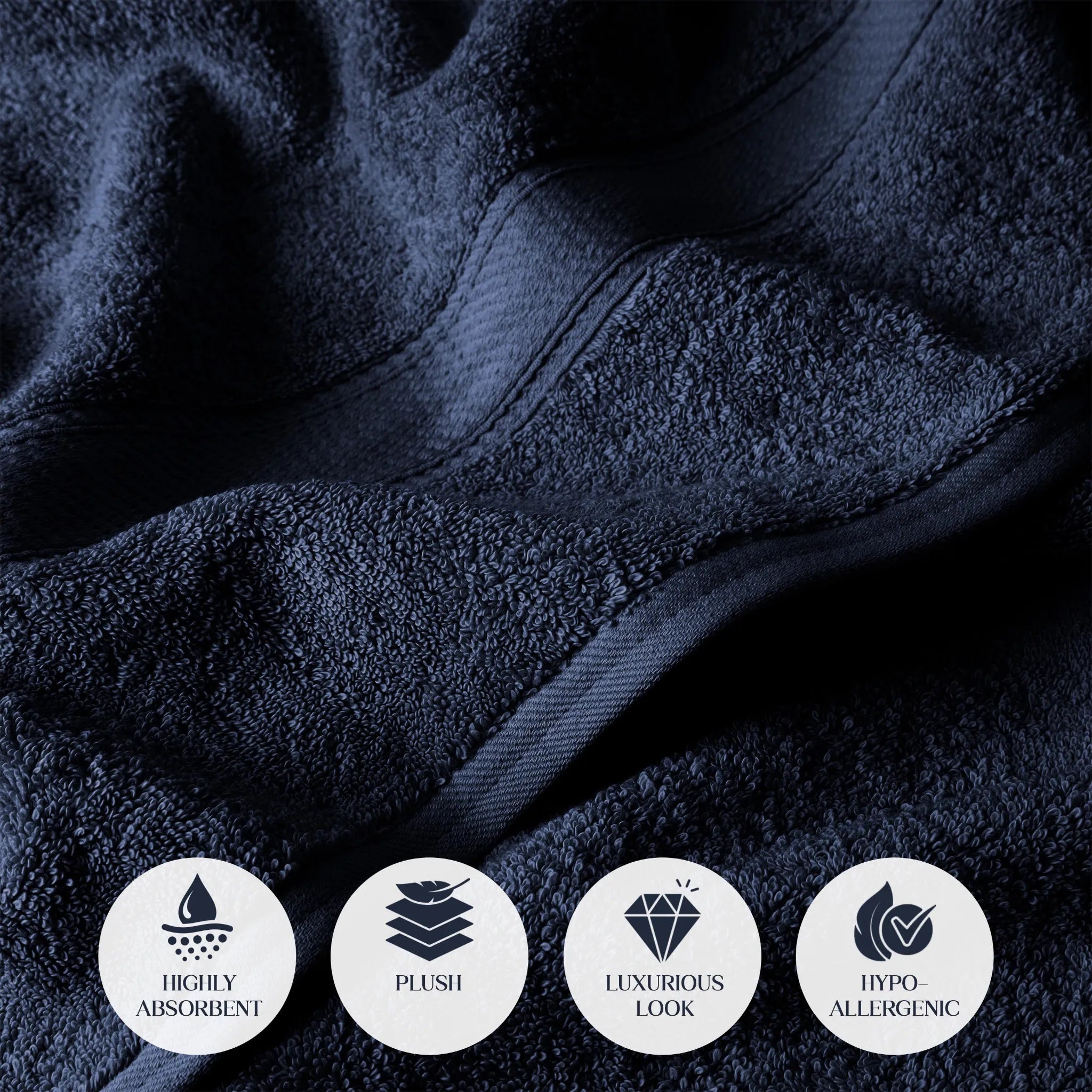 Egyptian Cotton Pile Plush Heavyweight Soft 4 Piece Bath Towel Set