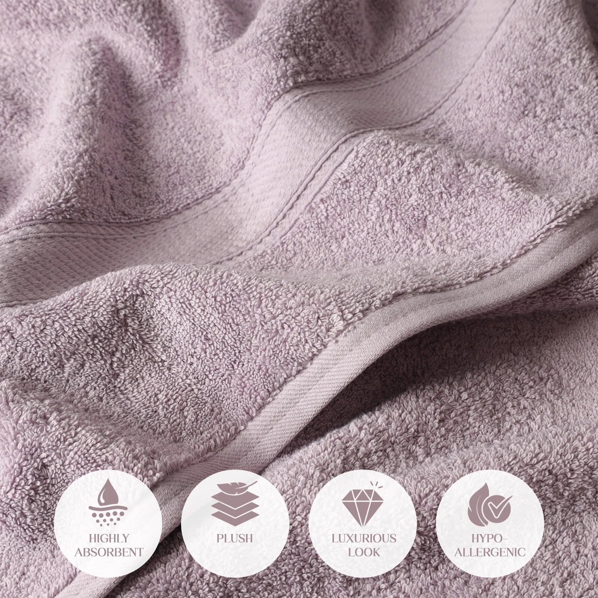 Egyptian Cotton Pile Plush Heavyweight Soft 4 Piece Bath Towel Set