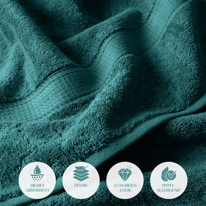 Egyptian Cotton Pile Plush Heavyweight Soft 4 Piece Bath Towel Set