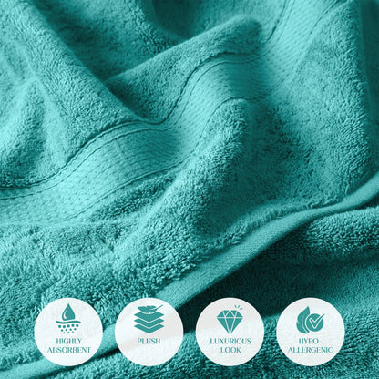 Egyptian Cotton Pile Plush Heavyweight Soft 4 Piece Bath Towel Set