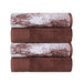 Cotton Assorted Solid and Marble Effect 4 Piece Bath Towel Set - Bronze