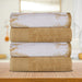 Cotton Assorted Solid and Marble Effect 4 Piece Bath Towel Set - Brown