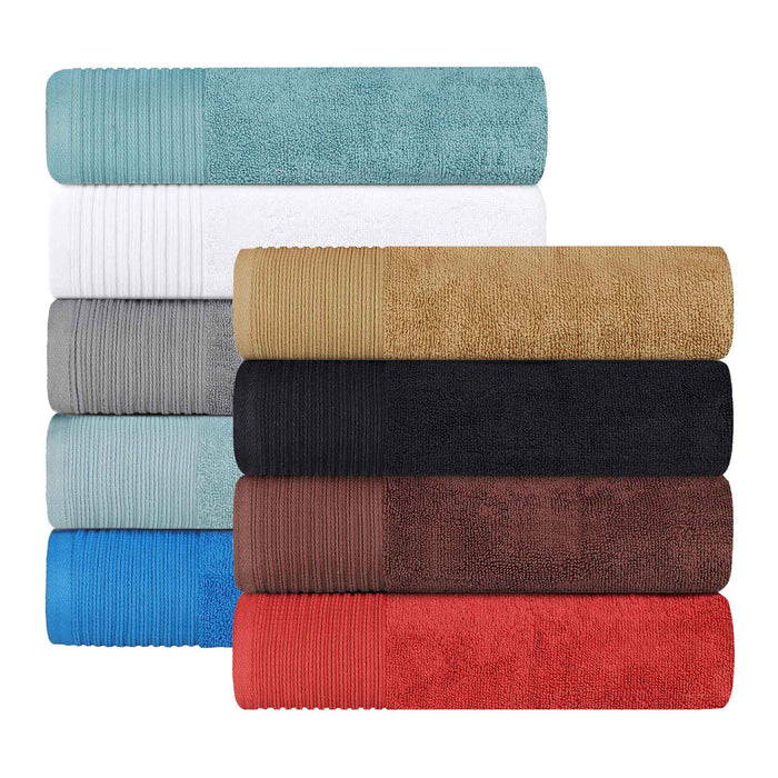 Cotton Quick-Drying Solid and Marble 10 Piece Towel Set