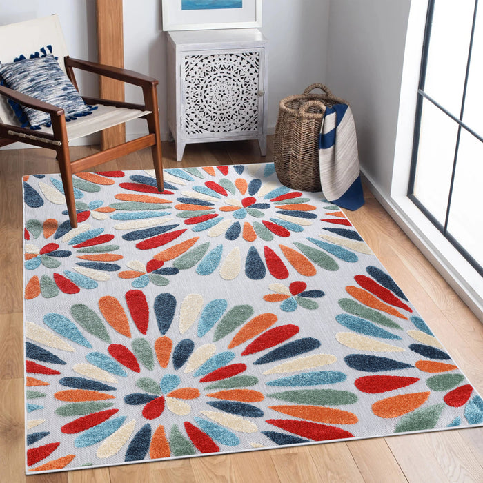 Marigold Oversized Floral Indoor Outdoor Area Rug - Multicolor