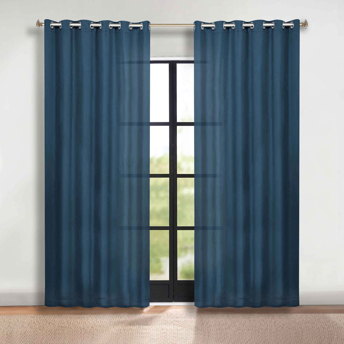 Solid Machine Washable Room Darkening Blackout Curtains, Set of 2