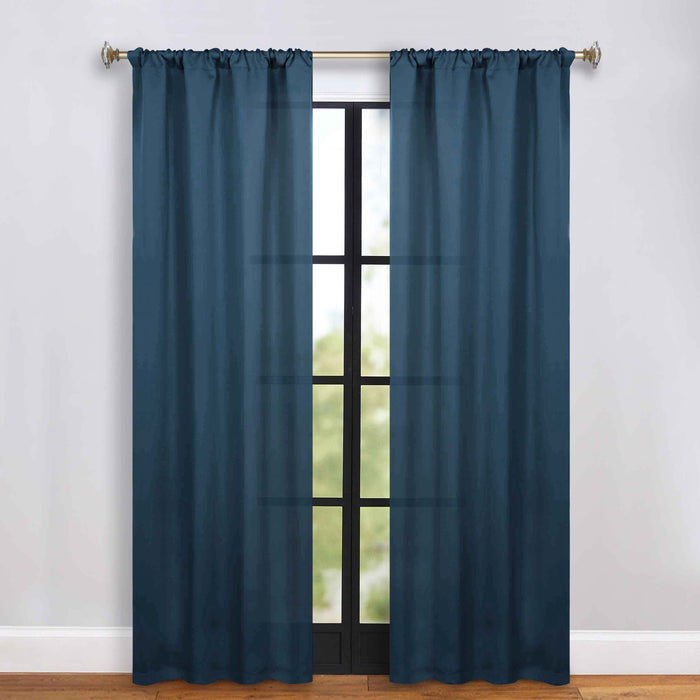 Solid Machine Washable Room Darkening Blackout Curtains, Set of 2