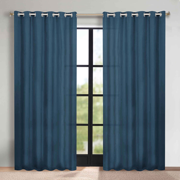 Solid Machine Washable Room Darkening Blackout Curtains, Set of 2