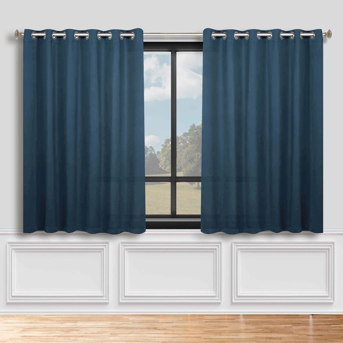 Solid Machine Washable Room Darkening Blackout Curtains, Set of 2