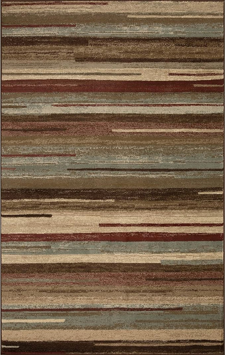 Stripes Abstract Lines Indoor Area Rug or Runner Rug - Maroon