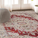 Marquis Modern Farmhouse Medallion Indoor Area Rug - Red