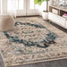 Marquis Modern Farmhouse Medallion Indoor Area Rug - Teal