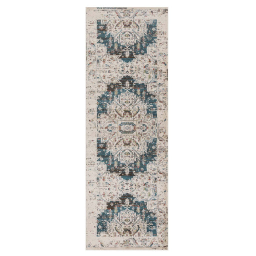 Marquis Modern Farmhouse Medallion Indoor Area Rug - Teal