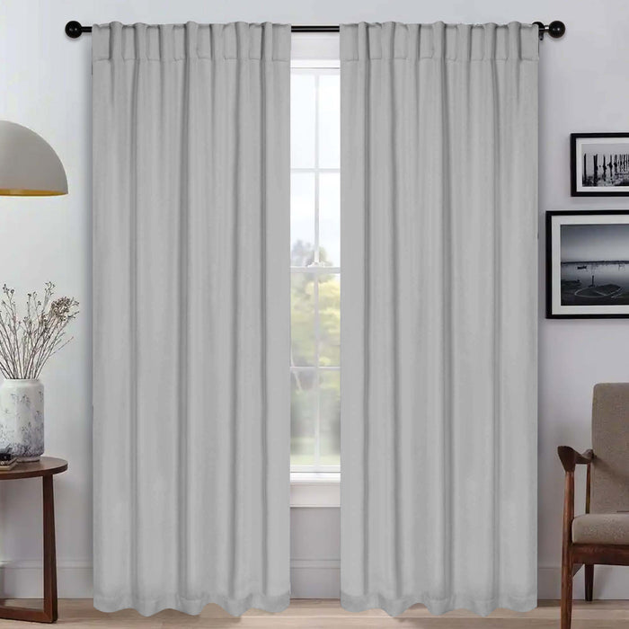 Solid Room Darkening Blackout Curtains with Back Tabs, Set of 2