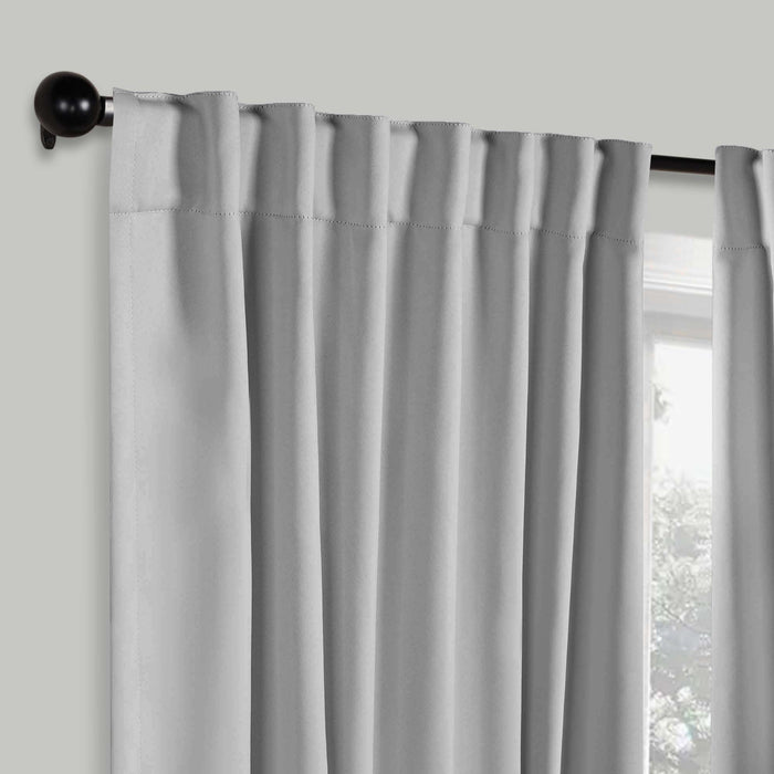 Solid Room Darkening Blackout Curtains with Back Tabs, Set of 2