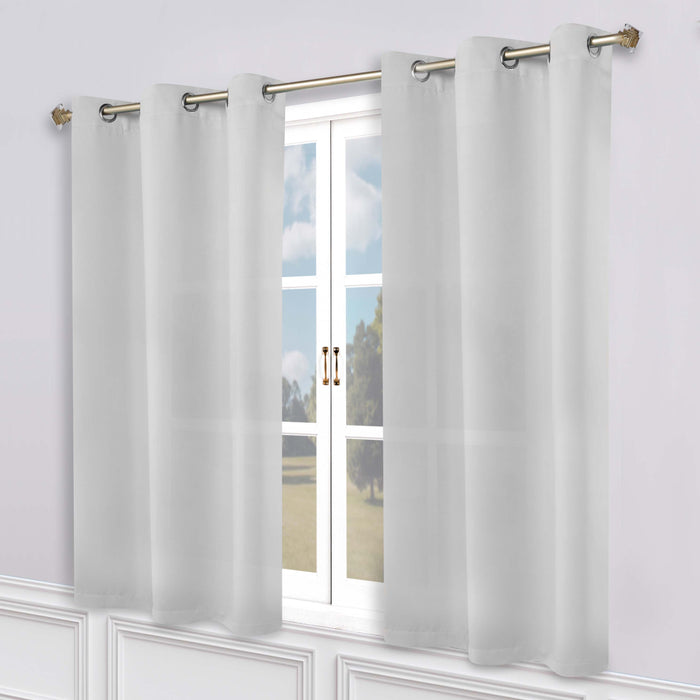 Solid Machine Washable Room Darkening Blackout Curtains, Set of 2 - Marshmallow