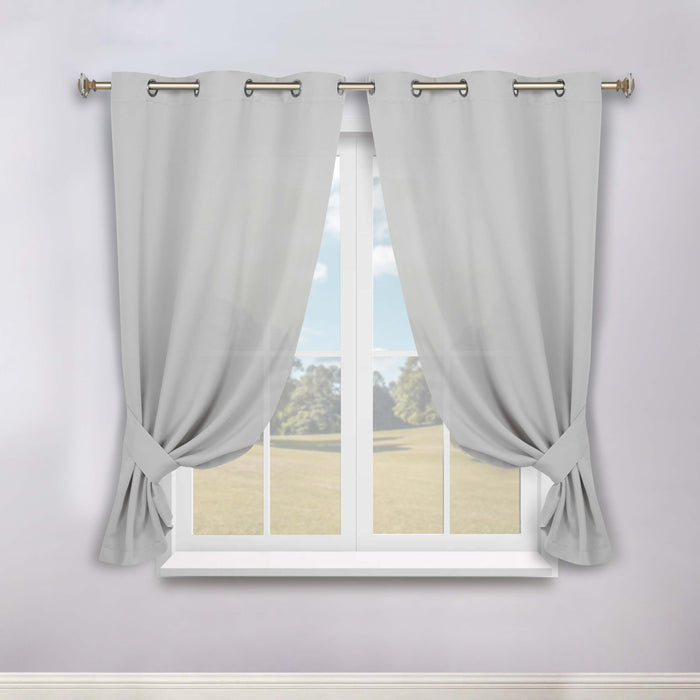 Solid Machine Washable Room Darkening Blackout Curtains, Set of 2 - Marshmallow