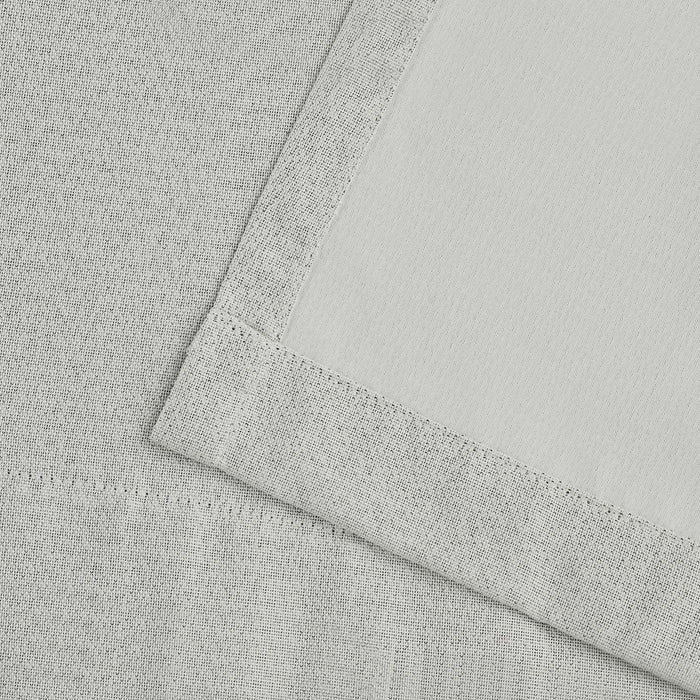 Linen Pattern Washable Room Darkening Blackout Curtains Set 26" - Marshmallow