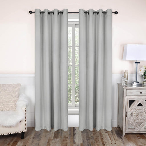 Rod Pocket Room Darkening Solid Blackout Curtains, Set of 2 - Marshmallow