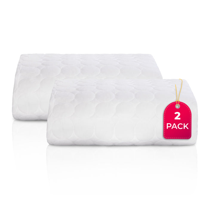 Quilted Down Alternative Deep Pocket White Mattress Pad - White