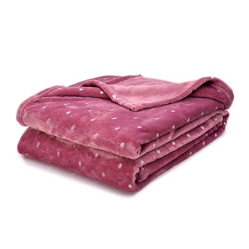 Fleece Plush Medium Weight Fluffy Decorative Blanket Or Throw - Mauve