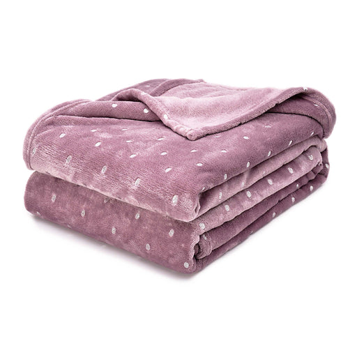 Fleece Plush Medium Weight Fluffy Soft Decorative Blanket - Mauve